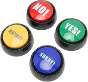 Yes No Button & Maybe Sorry Button, Dog Buttons for Communication Answer Buzzers 4 Pack, Dog Talk Button Sound Button Dog Talking Button, Training Clicker, Talking Dog Buttons Learning Press Button