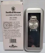 SMITH & WESSON LEATHER CLIP WATCH ***NEW IN CASE***