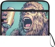 YMXFXP Expandable Filing Folder Soda Sasquatch Funny, 13-Pocket Funny Cute Design with Sticky Labels, A4 Letter Size Document Organizer for Office, School, Boys, Girls