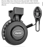 Electric Bike Horn Electronic Bicycle Bell 100-120 DB Waterproof 4 Sound Modes
