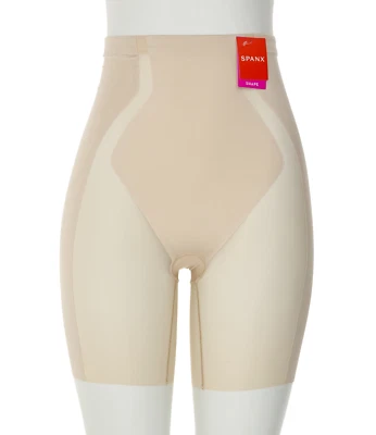 Spanx L1254 Women's Beige Solid High Waist Slimming Shorts Shapewear Size L