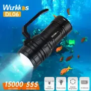DL06 Professional Scuba Diving Flashlight IPX8 3*21700 Battery Super Bright 1500