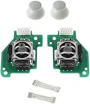 Analog 3D Button Stick Joystick with PCB Board+3D Stick Caps+Connector Cables for Wii U Gamepad Controller Left Right Set