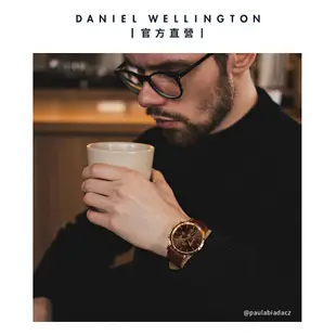 Daniel Wellington DW 手錶 Iconic Chronograph 42ｍｍ琥珀棕三眼皮革錶棕錶盤 DW00100640