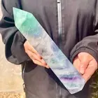 2.4LB Large natural color fluorite crystal column energy repair