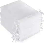 KEAIDUO White Organza Gifts Pouches, 50pcs 7 * 9cm Small Organza Favour Bags, Wedding Jewelry Bags, Clear Mesh Pouches Perfect for Wedding, Christmas, Birthday, Anniversary