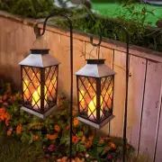 Solar Outdoor Lantern, Garden Hanging Waterproof Lanterns, 3 LED Flickering F...