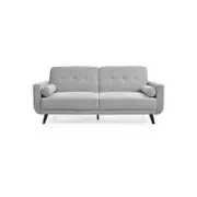 EVELYN Three Seater Sofa Bed/Polyester upholstery/Rubberwood legs/Grey