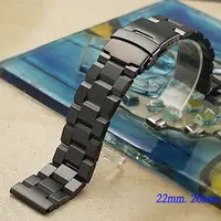 在飛比找PChome24h購物優惠-全新 不鏽鋼實心履帶型摺疊扣-金屬錶帶 (22mm.20mm