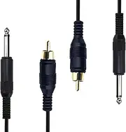 tunghey 2Pack 1/4 Inch to RCA Audio Cable, 6.35mm TS Mono Male to RCA Male Audio Adapter Cable for Guitar, Amplifiers,Speaker 2M (Straight)