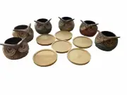 6 Piece Owl Shaped Plant Pot or Candle Holder (small, Art Deco)