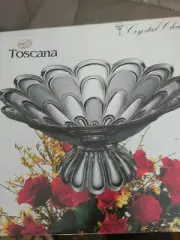 Toscana BOHEMIA Crystal Clear 13" round Fruit Bowl Centerpiece style 301938-GB