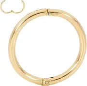 [365 Sleepers] 9ct Yellow Gold Handmade in Australia Hinged Hoop Sleeper Earrings Nose Lip Ear Ring Body Jewellery Nickel Free Hypoallergenic 8mm - 14mm