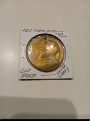 1911 Coronation Of George & Mary, GILT BRONZ medal, UNC.