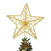 Christmas Tree Star Topper LightsXmas Tree Glittered Tree-top Lamp Ornament P...