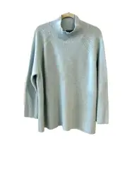 NWT Eileen Fisher 100% Merino Wool TurtleNeck Sweater Plus Size 1X Blue $248