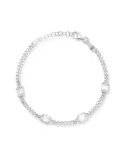 Chloe and Madison Silver CZ Curb Bracelet