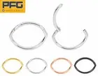 1 Pair Surgical Steel Oval Hinged Hoop Segment Nose Septum Ring Sleeper Earrings
