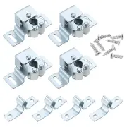 4Pcs Cabinet Latch Double Roller Catch for Cabinet Closet Door, White