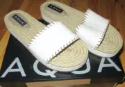 Aqua 9B/39-40M Nude/Tan Womens Espadrille Slide Sandals Textile NIB CUTE!