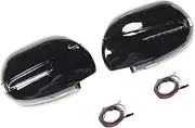 Compatible For Lexus 2003-2009 GX 470 GX470 2008 2007 2006 Rear-View Mirror Shell Turn Signal Led Dynamic Light Modification Accessories(03-09 Pearl Black B)