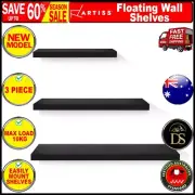 Artiss 3pcs Wall Floating Shelf Set DIY Mount Storage Book Rack Oak/Black/White