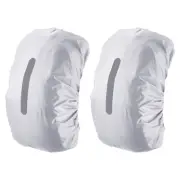 2pcs 30-40L Waterproof Backpack Rain Cover Non-Slip Backpack Cover S Silver