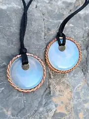 Tensor Ring Straight Line Cubit 333 Mhz Natural Opal Stone Pendant