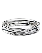 Ippolita Sterling Silver 925 Classico Crush Thin Hinged Bangle Bracelet