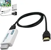 BRAVECOW Wii to HDMI Converter Adapter HD Converter Adapter with 1.5 m High Speed Conversion Cable HDMI Port 3.5 mm Audio Wii AV Multi-Output