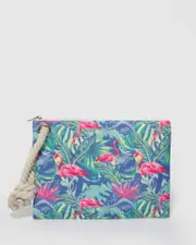 Multi Colour Flamingo Summer Beach Pouch