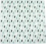 Baby Play Mat, 110 X 110cm Large Soft Playpen Mat Non Slip Foldable Crawling Mat Green Cactus Baby Activity Mat Waterproof Padded Play Mat for Infants, Babies, Toddlers