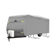 20 to 22ft Caravan Cover Water UV Proof Campervan Trailer Travel Accessories Heavy Duty 4 Layer Polypropylene Protector with Hitch Cover Storage Bag