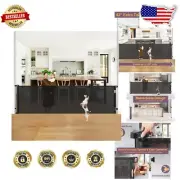 42" Tall Retractable Child & Dog Gate - 130" Wide Safety Solution in Black