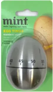 MINT Stainless Steel (UP to 1 HOUR) FOOD COOKING Silver Kitchen Twist Egg Timer