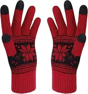 Winter Touch Screen Gloves HÖTER Snow Flower Printing Keep Warm for Women and Men