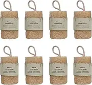 ZAKHSE Dish Cloths for Washing Dishes, 8 Pack Natural Loofahs Dishcloth, Gentle Luffa Cleaning Sponge, Non Scratch and Multi-Purpose Kitchen Towels Dish Rags for Tableware Pot Cleaning, 4.72"×3.15"