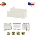 Soft Stretch Jacquard 4-Piece Couch Cover Set - Ivory, Fits Separate Cushions