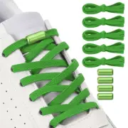 No Tie Shoelaces Tieless Elastic Shoe Laces 5Pcs with 4 Metal Buckles Dark Green