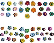 Buttons Galore 50+ Assorted Flower Power Buttons, Sewing Supplies for Sewing & Crafts - Set of 6 Button Packs