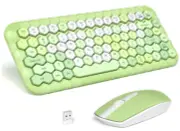 Compact Wireless Computer Keyboard and Mouse with Hexagon Keycaps 12 Multimedia