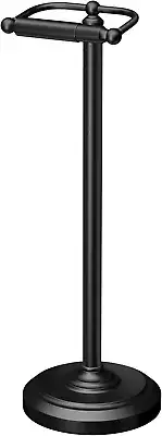 Freestanding Toilet Paper Holder 22" Matte Black Weighted Base Stand