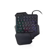 G30 Wired Gaming Keypad with LED Backlight 35 Keys One-handed Membrane Keyboard - Mixed color version