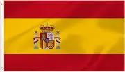 LARGE Spanish Flag, 3x5Ft Spain Flags Banner For Indoor Outdoor Decoration of Canada Yards.Parade Or Express Mood
