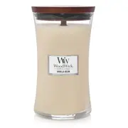 WoodWick Vanilla Bean Scented Crafted Candle Glass Jar Soy Wax w/ Lid Large