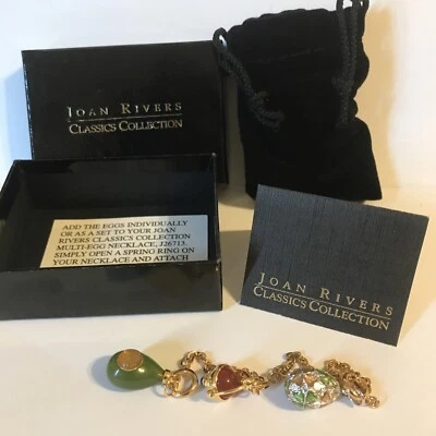 Joan Basket & 2 Egg Charms With Extenders Set - With Box, Pouch