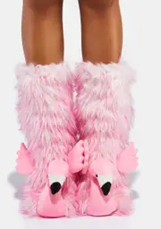 [OOOH YEAH SOCKS] Flamingo Time Crew Socks