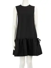 Black Ruffle Hem Shift Dress