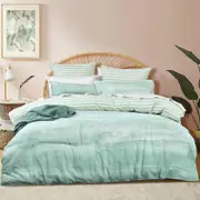 Renee Taylor Terrain Cotton Green Quilt Cover Set