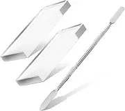 Healvian 3 Pcs Palette Makeup Mixing Tray Cuticle Pusher Trimmer Nail Art Tools Eyelash Tool Nail Art Boards Lash Tools for Eyelash Extensions Spatula Makeup Tool Nail Tool Stainless Steel